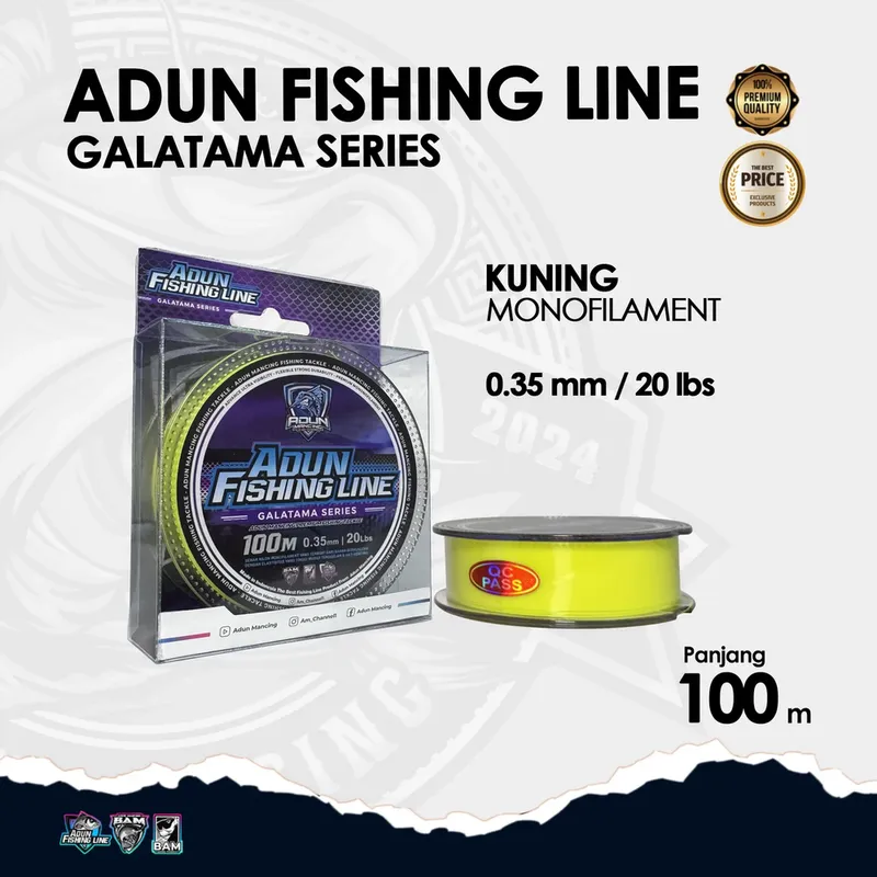 Adun Fishing Line Galatama Series 100m · 0,35 Kuning Stabilo