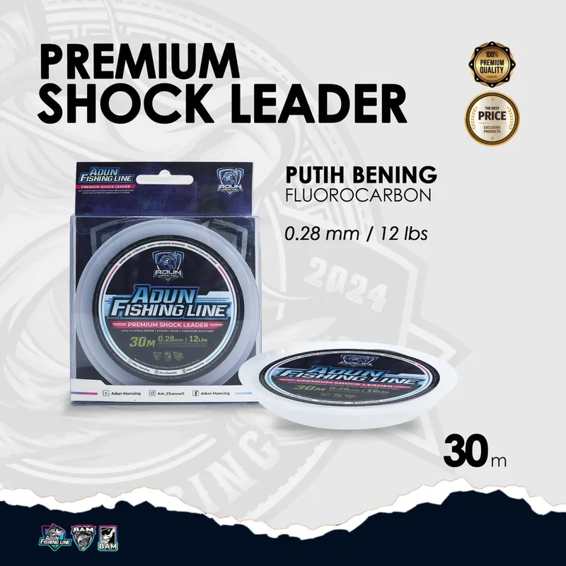 Adun Fishing Line Premium Shock Leader · 0,28 mm / 12 lbs · 30 Meter