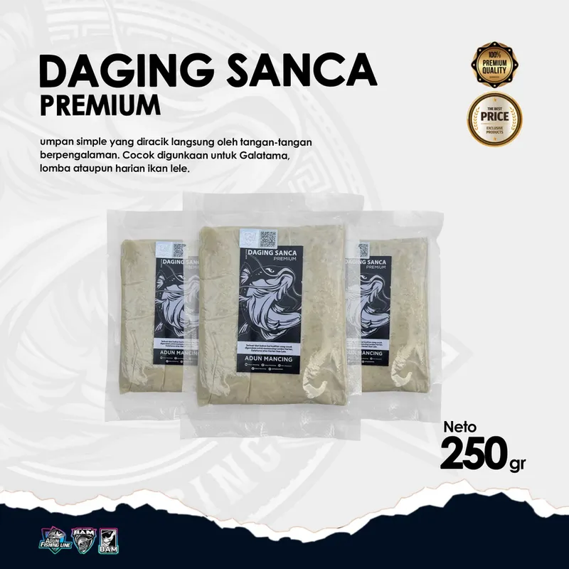 Umpan Lele Daging Sanca Premium 250 gr