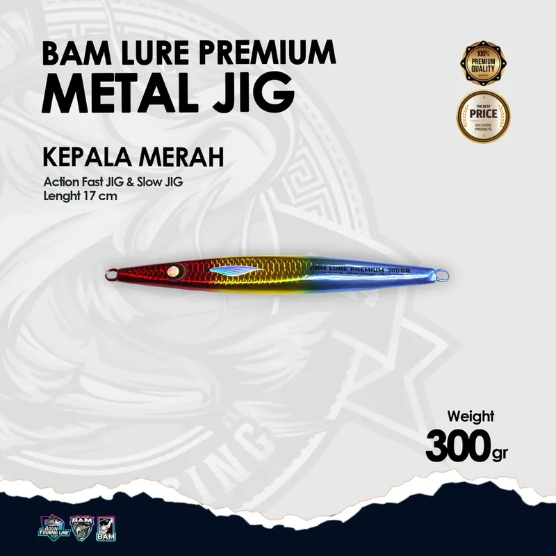 BAM Lure Premium Metal Jig · 300 gr Kepala Merah