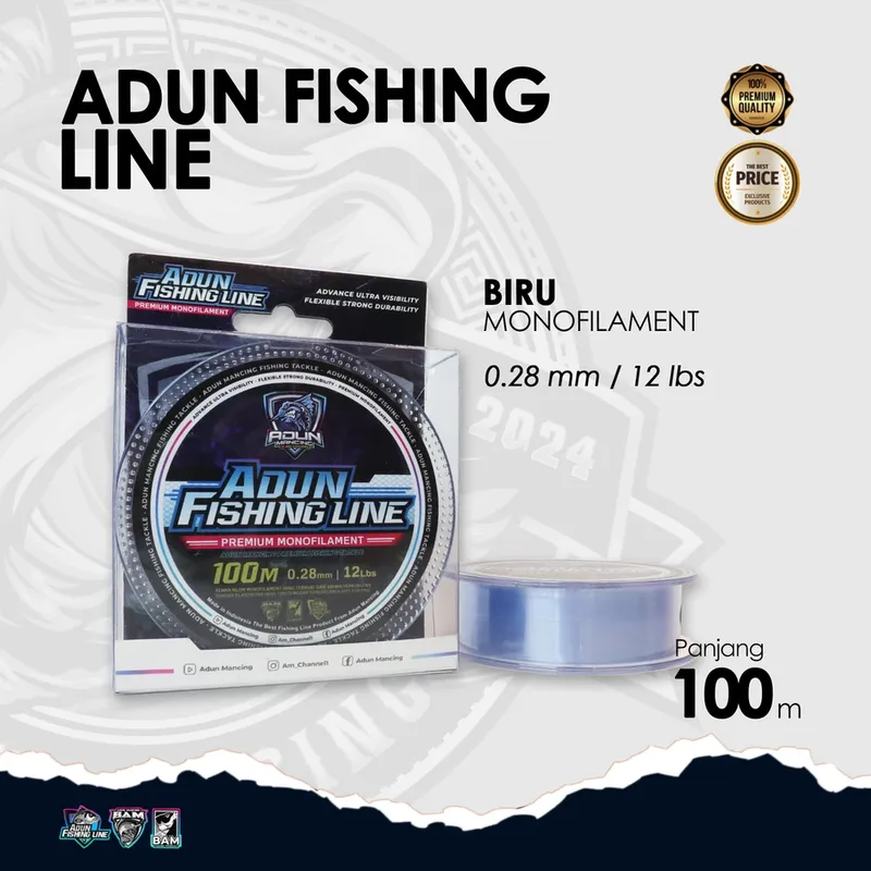 Adun Fishing Line 100m · Biru Bening 0,28 mm