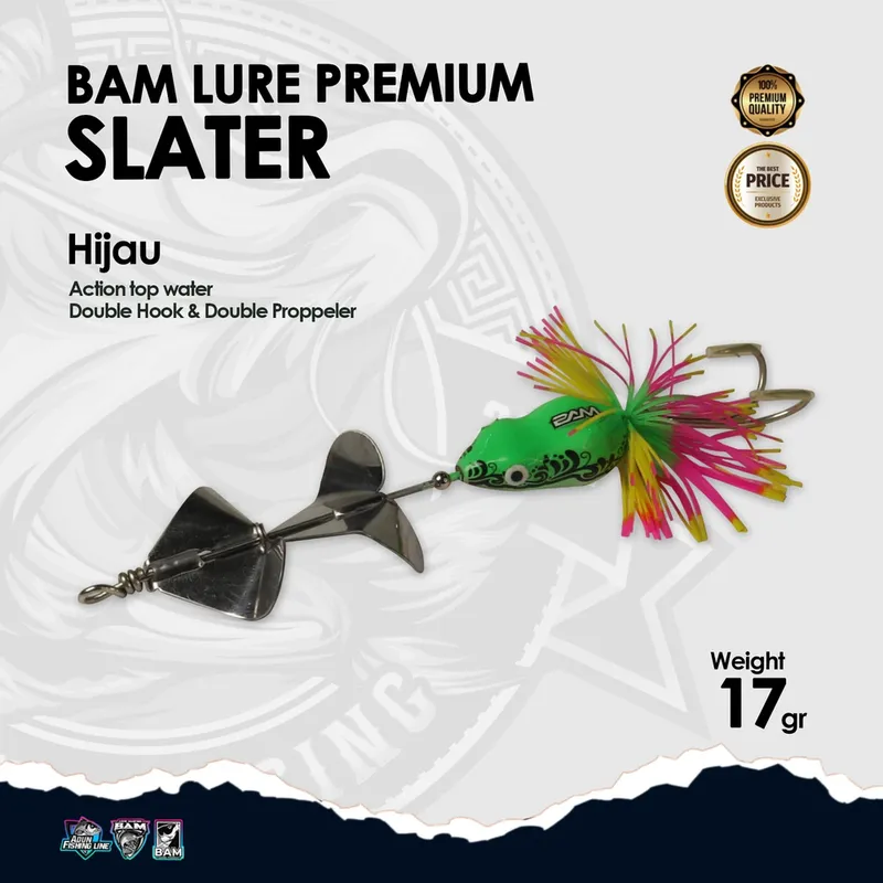 BAM Lure Premium Slater · Action Top Water · Hijau