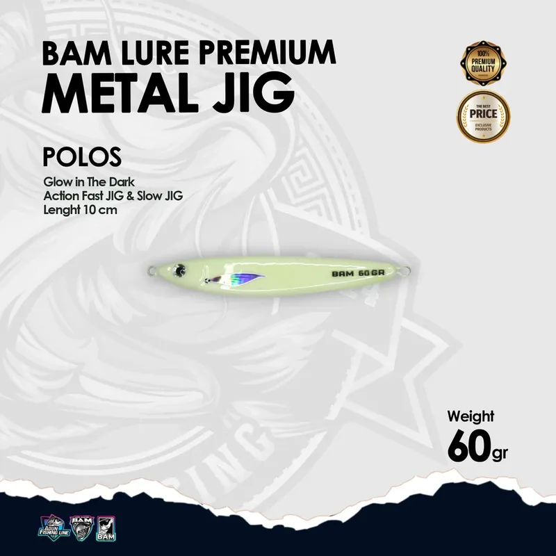 BAM Lure Premium Metal Jig Glow in the Dark (GID) · 60 gr Polos