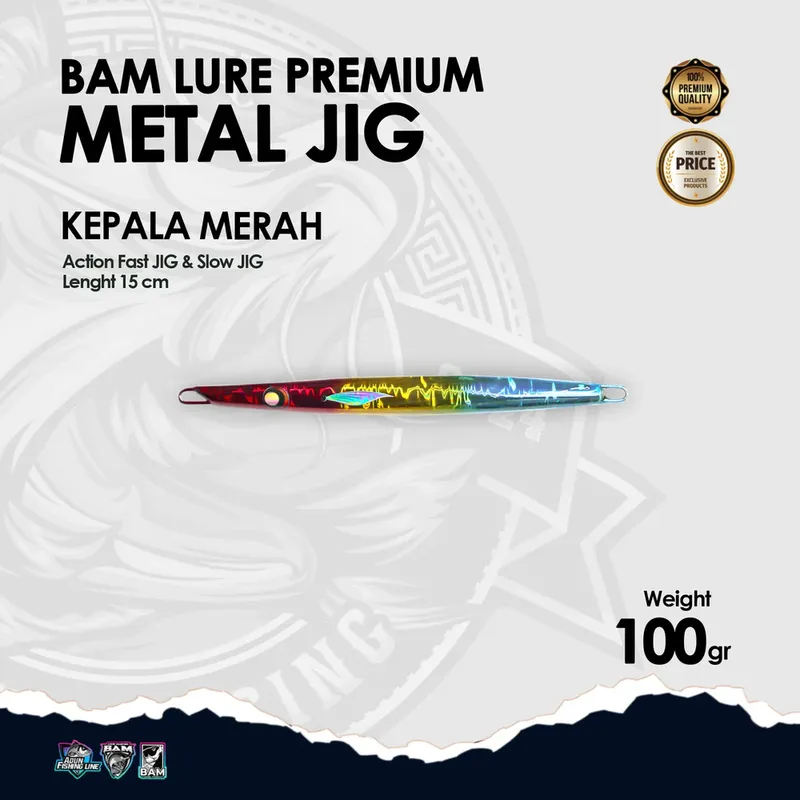 BAM Lure Premium Metal Jig · 100 gr Kepal Merah