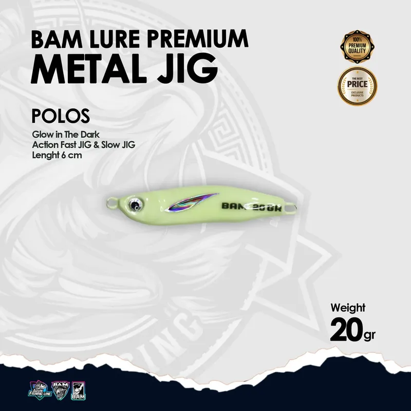 BAM Lure Premium Metal Jig Glow in the Dark (GID) · 20 gr Polos