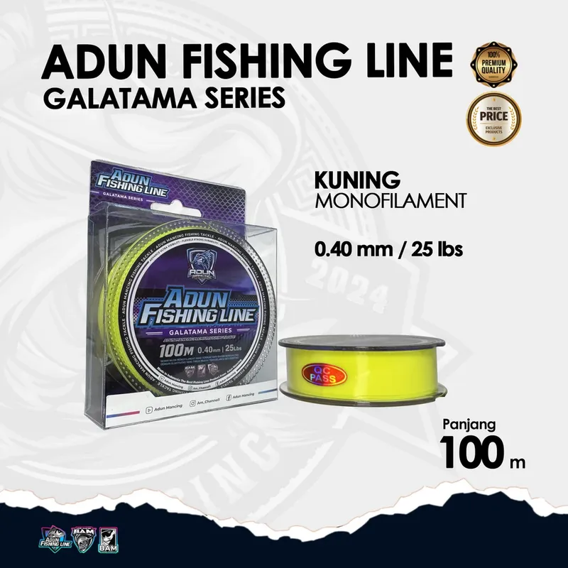 Adun Fishing Line Galatama Series 100m · 0,40 Kuning Stabilo