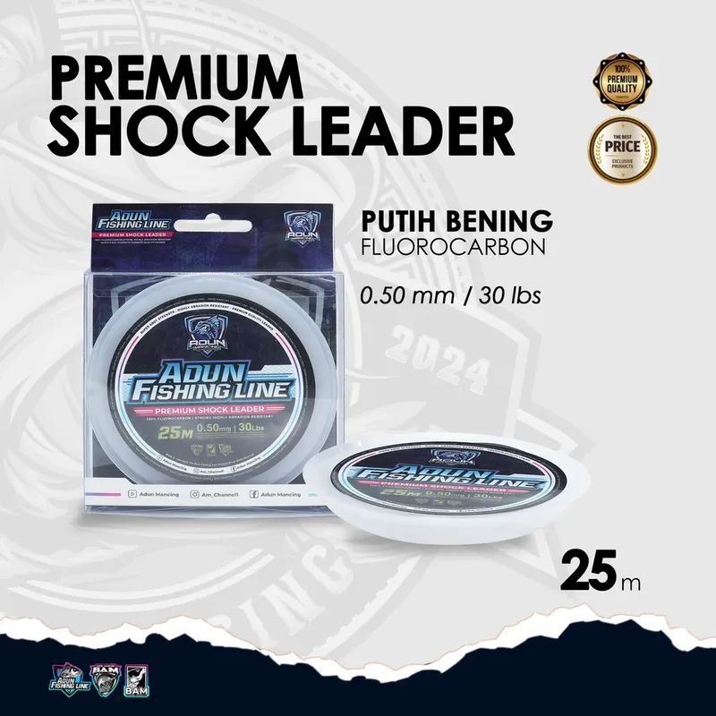 Adun Fishing Line Premium Shock Leader · 0,50 mm / 30 lbs · 25 Meter