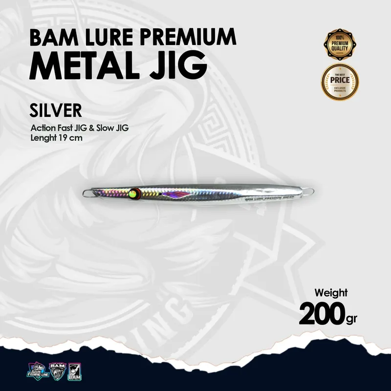 BAM Lure Premium Metal Jig · 200 gr Silver